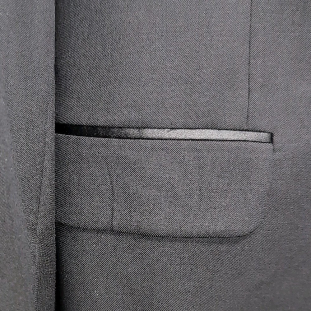 Jones New York Tuxedo Suit Mens 40L/33W (Est) Black Wool 2-Button Formal 2pc Tux - Picture 7 of 15
